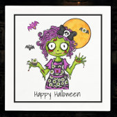 Happy Halloween Zombie Cocktail Serviette