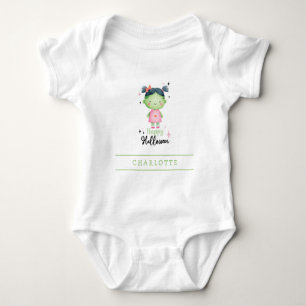 Happy Halloween Zombie Girl Custom Baby Bodysuit Strampler