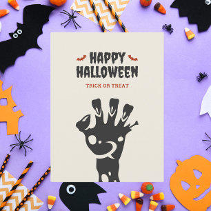 Happy Halloween Zombie Hand Trick oder Treat Feiertagspostkarte