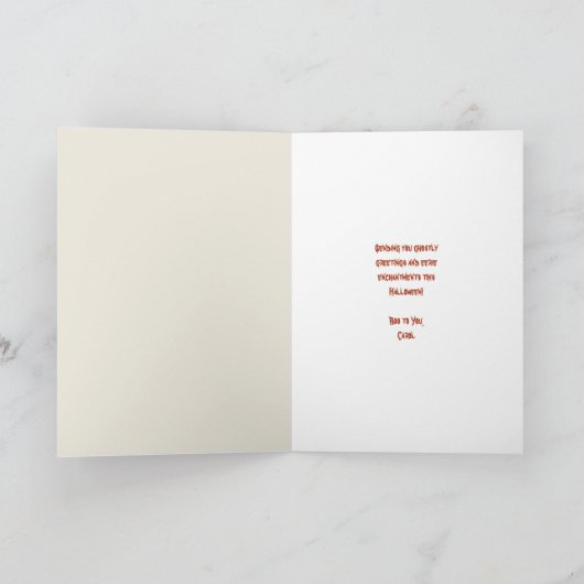 Happy Halloween Zombie Hand Trick oder Treat Karte (Innenseite)