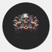 Happy Halloween Zombie Hands Funny Halloween Costu Runder Aufkleber (Vorderseite)