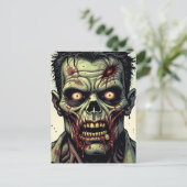 Happy Halloween | Zombie Themed Postkarte (Stehend Vorderseite)