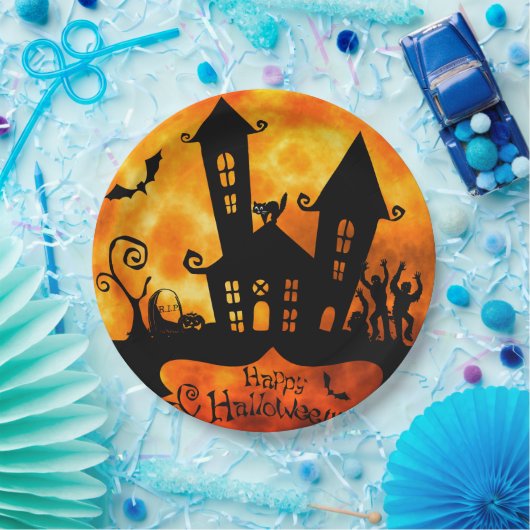 Happy Halloween Zombies Paper Plate Pappteller (Party)