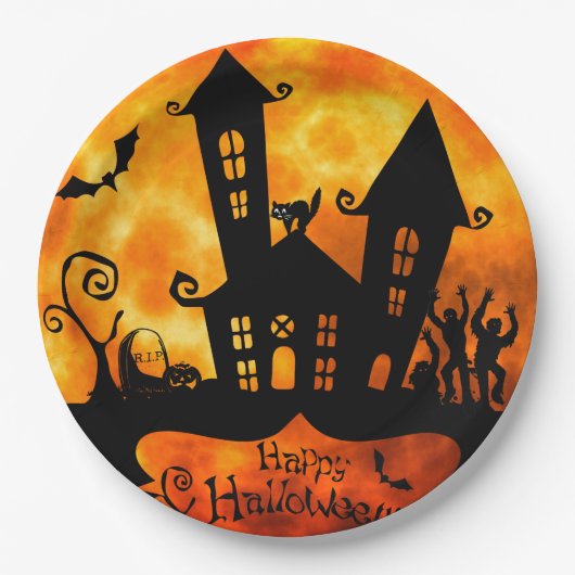 Happy Halloween Zombies Paper Plate Pappteller (Vorderseite)