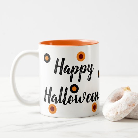 Happy Halloween :-) Zweifarbige Tasse (Mit Donut)