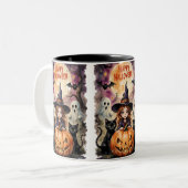 Happy Halloween Zweifarbige Tasse (Vorderseite Links)
