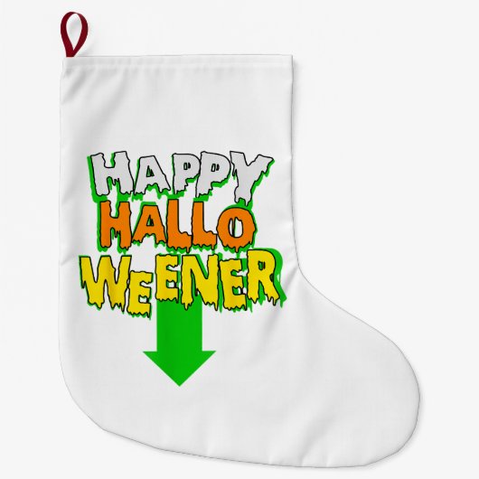 Happy Halloweener Funny Halloween Großer Weihnachtsstrumpf (Vorderseite)