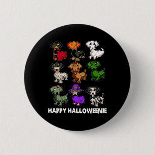 Happy Halloweenie Dackel Dackel Halloween Gi Button