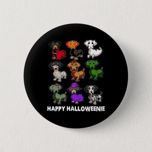 Happy Halloweenie Dackel Dackel Halloween Gi Button (Vorderseite)