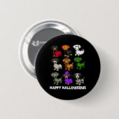 Happy Halloweenie Dackel Dackel Halloween Gi Button (Vorne & Hinten)