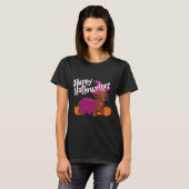 Happy Halloweenie Dackel Dackel Hund Hexenhut Pu T-Shirt (Vorne ganz)