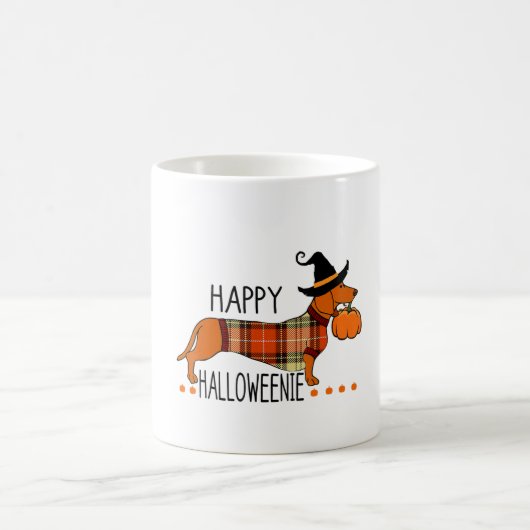 Happy Halloweenie Funny Dog Fall Halloween Niedlic Kaffeetasse (Mittel)