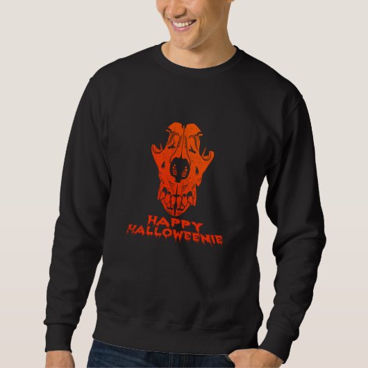 Happy Halloweenie Halloween Hundtrick oder Treat Sweatshirt (Vorderseite)