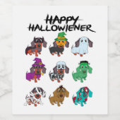 Happy Halloweenie T-Shirt Halloween Dackel Hunde I Weinetikett (Einzelnes Label)