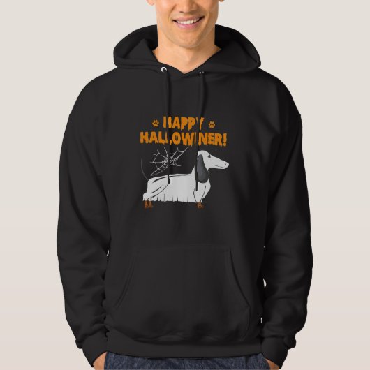 Happy Halloweiner Dackel Ghost Hoodie (Vorderseite)