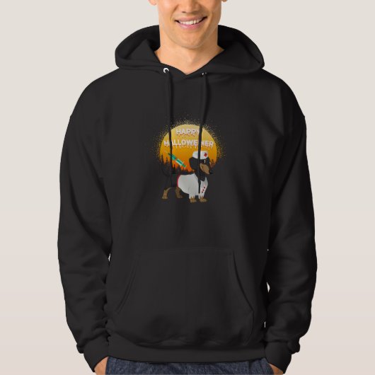 Happy Halloweiner Daschund Dog Halloween Nurse Hoodie (Vorderseite)