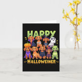 Happy Halloweiner Dog Eigentümer Funny Halloween H Karte (Gelbe Blume)