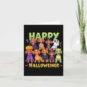 Happy Halloweiner Dog Eigentümer Funny Halloween H Karte