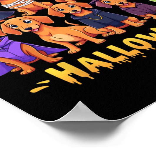 Happy Halloweiner Dog Eigentümer Funny Halloween H Poster (Ecke)
