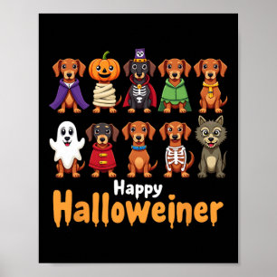 Happy Halloweiner Funny Halloween Hundeliebhaber H Poster