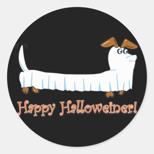 Happy-Halloweiner Runder Aufkleber (Vorderseite)