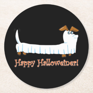 Happy-Halloweiner Runder Pappuntersetzer