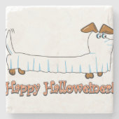 Happy-Halloweiner Steinuntersetzer (Vorderseite)