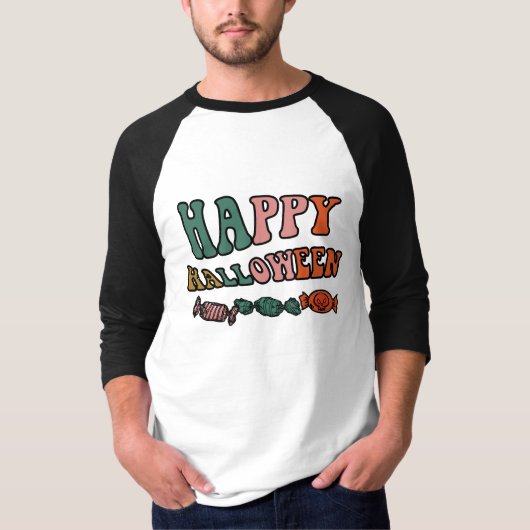 Happy Hallowen boo Basic Sleeve Raglan T - Shirt (Vorderseite)