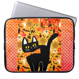 Happy Hallowen und Black Cat Electronics Bag Laptopschutzhülle