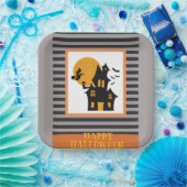 HAPPY HALLOWEWEWEWEE SCHWARZE UND ORANGE DESIGN ST PAPPTELLER (Party)