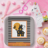 HAPPY HALLOWEWEWEWEE SCHWARZE UND ORANGE DESIGN ST PAPPTELLER (Party)