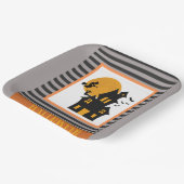 HAPPY HALLOWEWEWEWEE SCHWARZE UND ORANGE DESIGN ST PAPPTELLER (Gewinkelt)