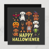 Happy Hallowiener Spooky Halloween Hund Weiner Einladung (Vorne/Hinten)