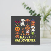 Happy Hallowiener Spooky Halloween Hund Weiner Einladung (Stehend Vorderseite)