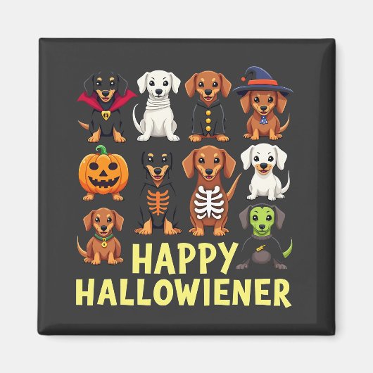 Happy Hallowiener Spooky Halloween Hund Weiner Magnet (Vorne)