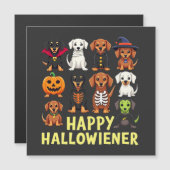 Happy Hallowiener Spooky Halloween Hund Weiner Magnetkarte (Vorne/Hinten)