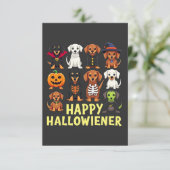 Happy Hallowiener Spooky Halloween Hund Weiner RSVP Karte (Stehend Vorderseite)