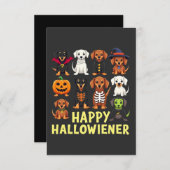 Happy Hallowiener Spooky Halloween Hund Weiner RSVP Karte (Vorne/Hinten)
