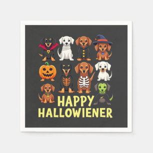 Happy Hallowiener Spooky Halloween Hund Weiner Serviette