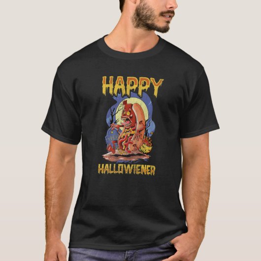 Happy Hallowiener Wiener in Zombie Costume  Wiener T-Shirt (Vorderseite)