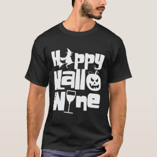 Happy Hallowine Funny Halloween Night Hexenkürbis T-Shirt