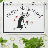 Happy Hallowine! Halloween Wine Pub Geschirrtuch (Gefaltet)