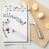 Happy Hallowine! Halloween Wine Pub Geschirrtuch (Viertel Falte)