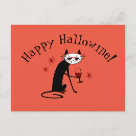 Happy Hallowine! Halloween Wine Pub Postkarte