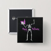 Happy Hallowine Headless Skelett Button (Vorne & Hinten)