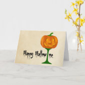 Happy Hallowine Pumpkin Wine Glass Halloween Karte (Gelbe Blume)