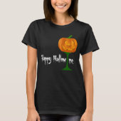 Happy Hallowine Pumpkin Wine Glass Halloween T-Shirt (Vorderseite)