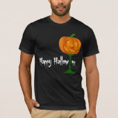 Happy Hallowine Pumpkin Wine Glass Halloween T-Shirt (Vorderseite)