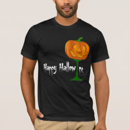 Happy Hallowine Pumpkin Wine Glass Halloween T-Shirt