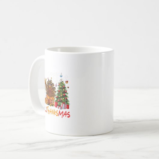 Happy Hallowthanksmas Fall Weihnachtsfeiertag Kaffeetasse (Vorderseite Links)